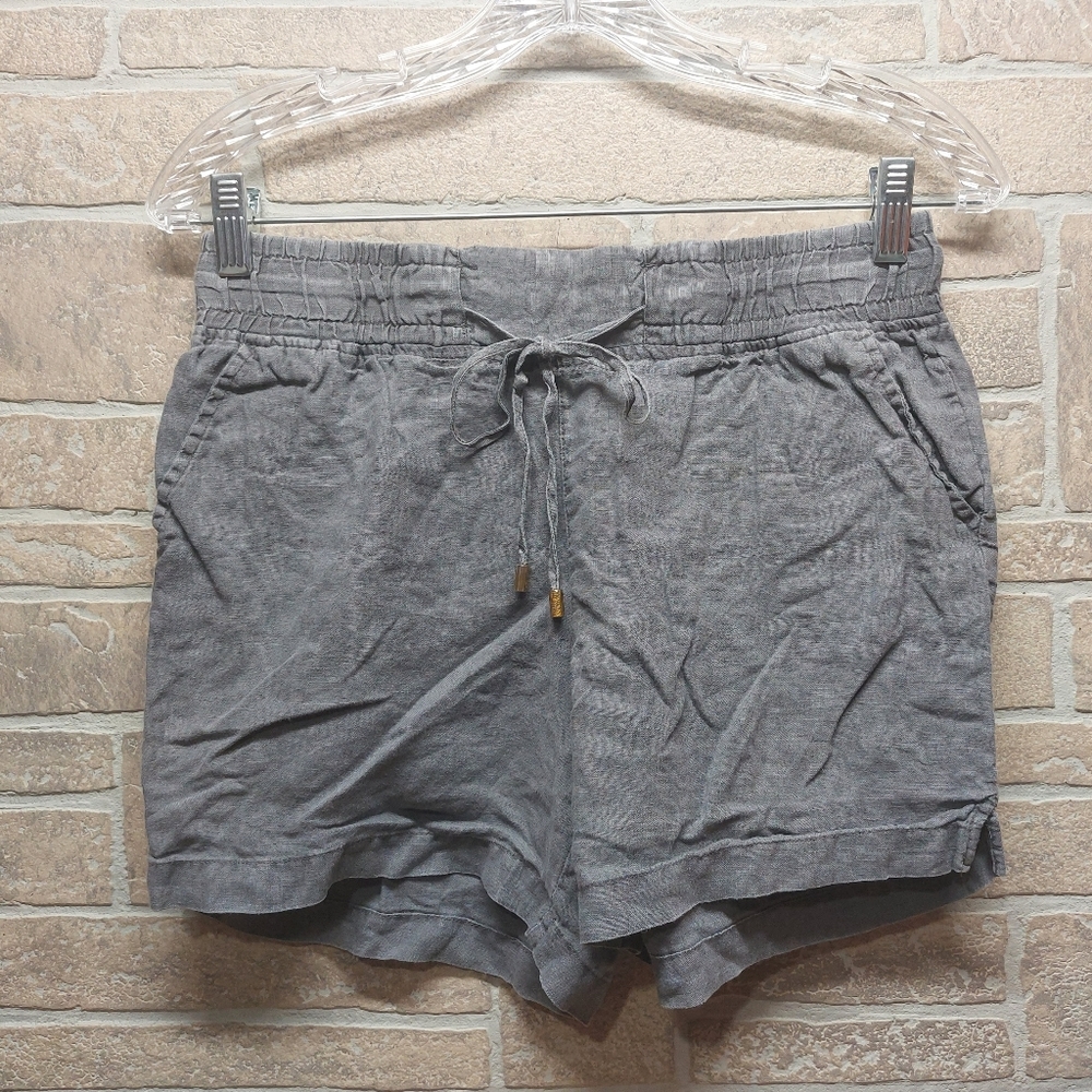 Ellen Tracy Company dark linen drawstring shorts size Small